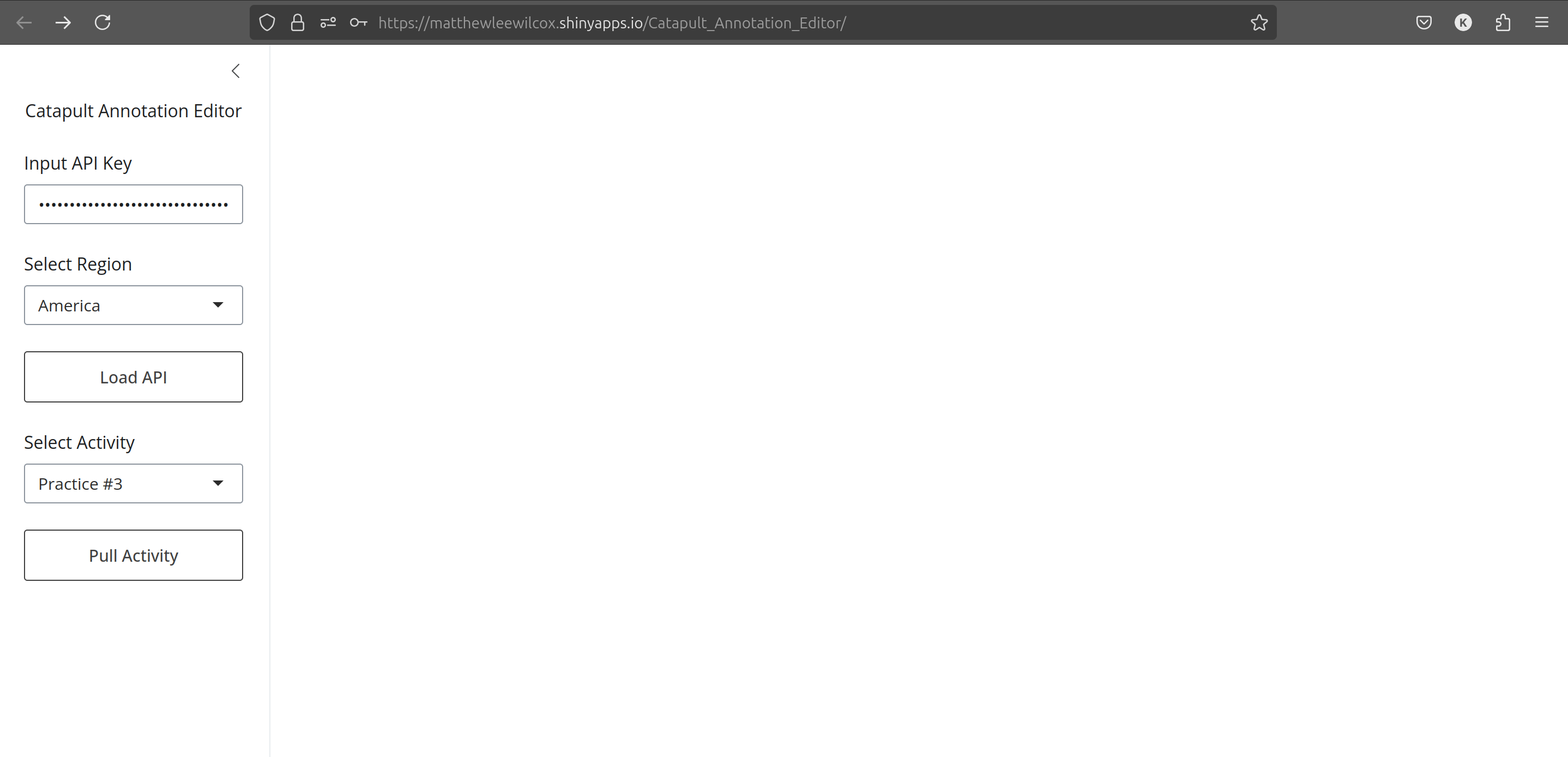 Activity selector populated