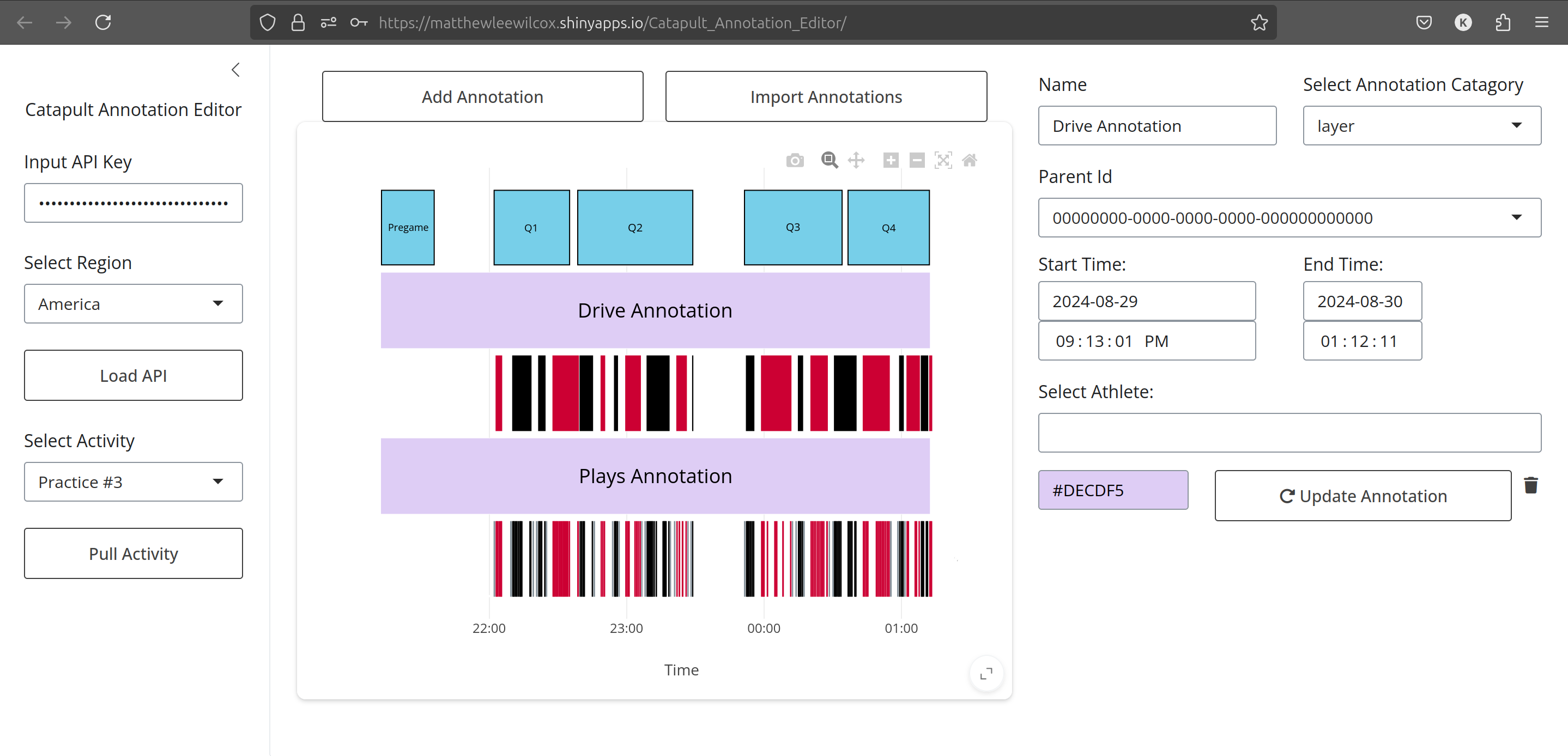 Annotation update panel